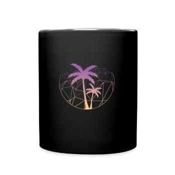 Geometry palm trees Geometric palm tree - Full Colour Mug - black - Front