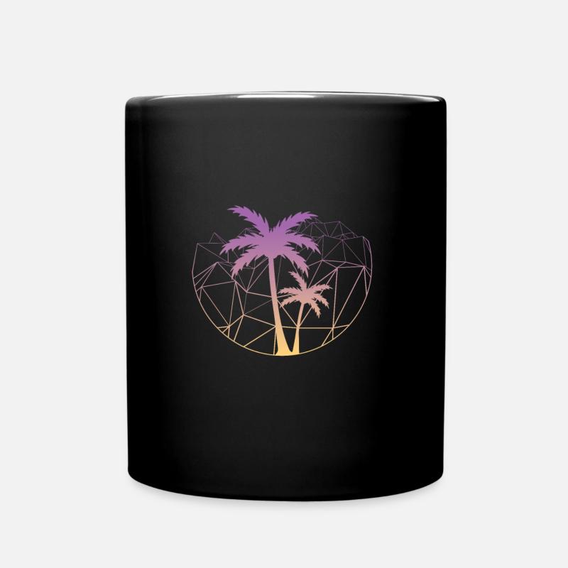 Geometry palm trees Geometric palm tree - Full Colour Mug - black