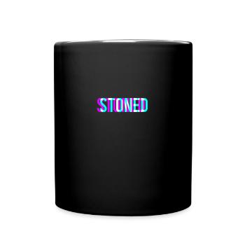 Stoned Kiffer 3D Schrift Weed 420 Cannabis Smoker - Tasse einfarbig - Schwarz - Vorne