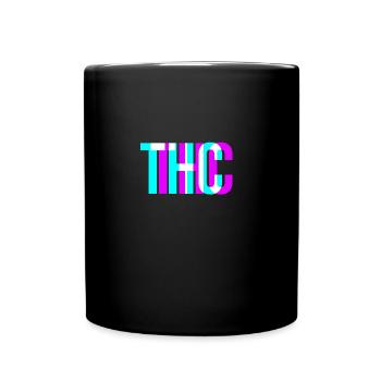 THC 3D Motiv Weed Kiffer Stoner Cannabis Geschenk - Tasse einfarbig - Schwarz - Vorne