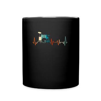 Drums drummer heartbeat - Full Colour Mug - black - Front