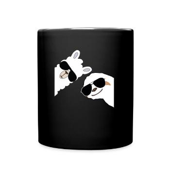 Alpaca laughs with sloth Sloth - Full Colour Mug - black - Front