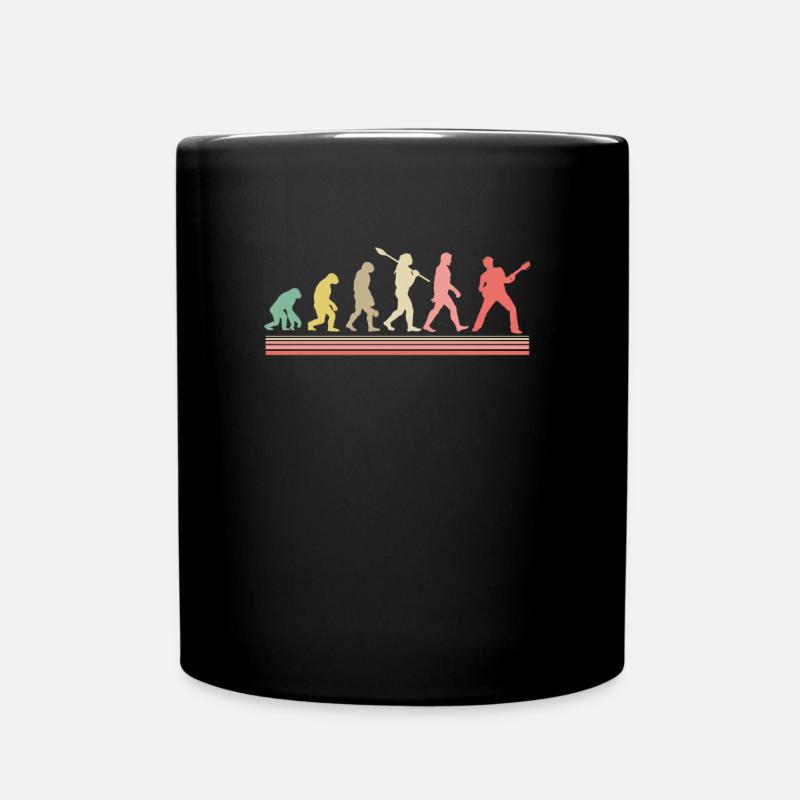 Guitarist guitar evolution - Full Colour Mug - black