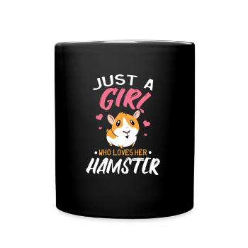 Une fille qui aime les hamsters - Mug uni - noir - Devant