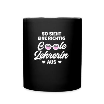 Lehrerin - Tasse einfarbig - Schwarz - Vorne
