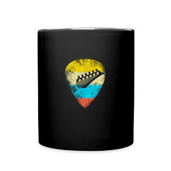 Guitar vintage guitar pick - Full Colour Mug - black - Front