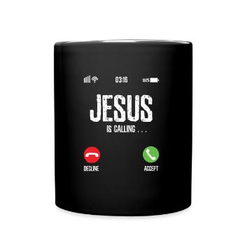 Jésus appelle - Mug uni - noir - Devant