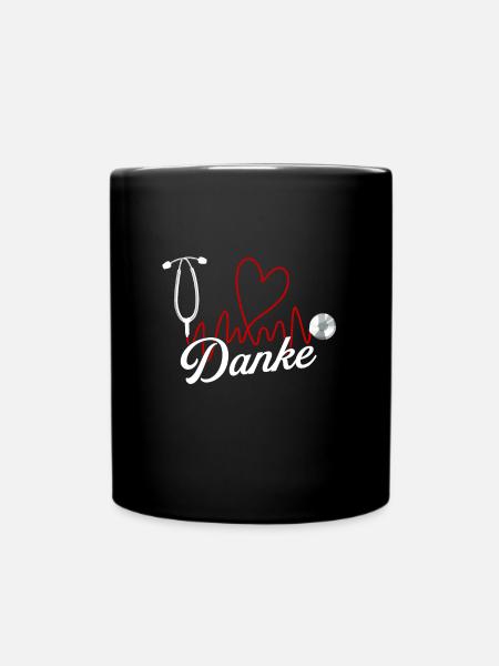 Danke Arzt Herzschlag Ärzte - Tasse einfarbig - Schwarz
