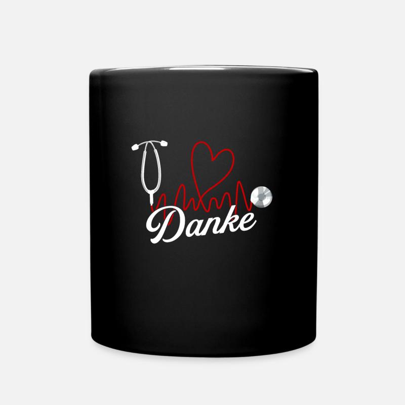 Danke Arzt Herzschlag Ärzte - Tasse einfarbig - Schwarz