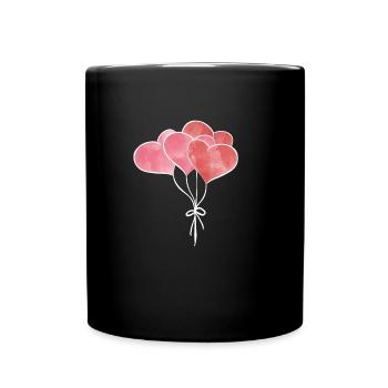 Coeurs comme des ballons - Mug uni - noir - Devant