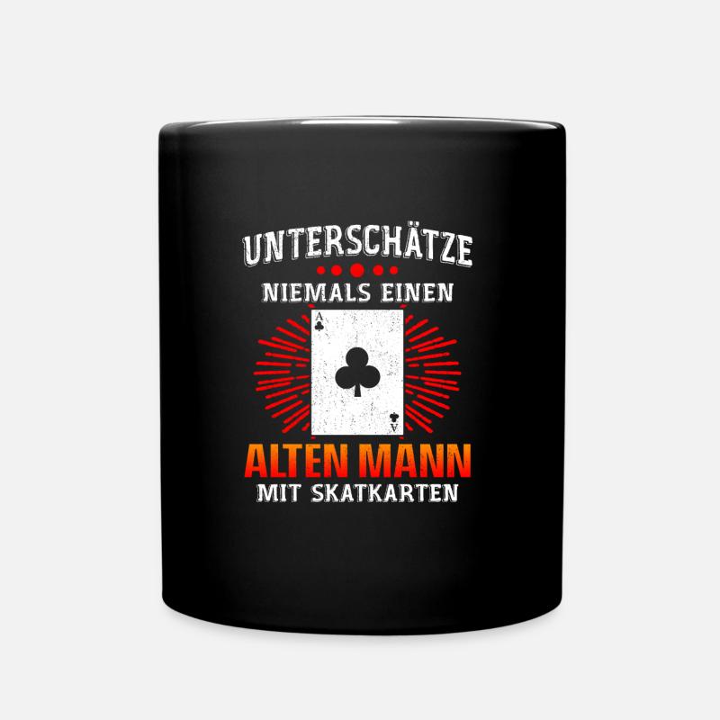 Skatkarten Skat Kartenspiel - Tasse einfarbig - Schwarz