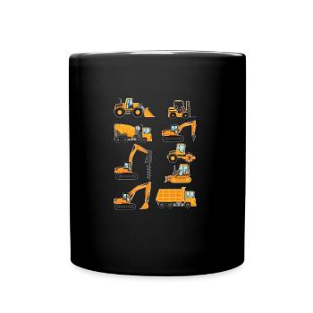 Excavator excavator operator - Full Colour Mug - black - Front