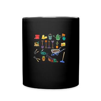 Gartenwerkzeug Gärtner Garten - Tasse einfarbig - Schwarz - Vorne