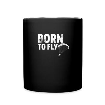 Born to fly paragliding - Full Colour Mug - black - Front