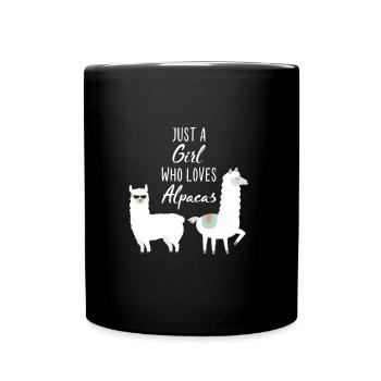 Just a Girl who loves Alpacas - Full Colour Mug - black - Front