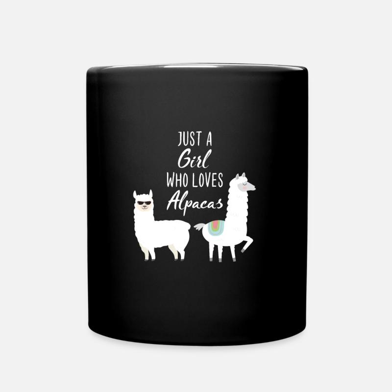Juste une fille qui loves Alpacas - Mug uni - noir