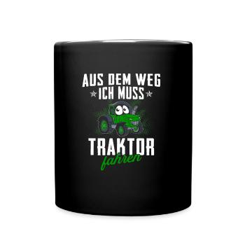 Traktor Fahren Traktoren - Tasse einfarbig - Schwarz - Vorne