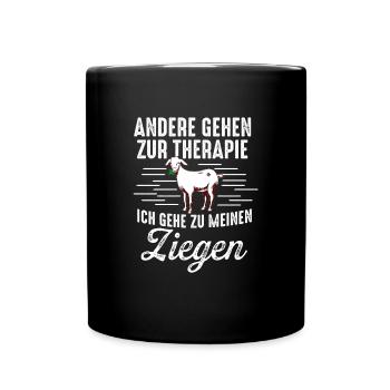 Therapie Ziegen Ziege Hirte - Tasse einfarbig - Schwarz - Vorne