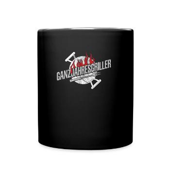 Barbecue toute l'année grill - Mug uni - noir - Devant
