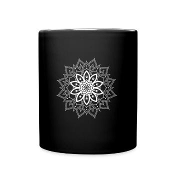 Mandala yoga flowers - Full Colour Mug - black - Front