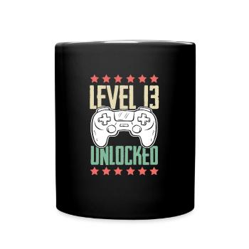 Niveau 13 13e anniversaire d'adolescent débloqué - Mug uni - noir - Devant