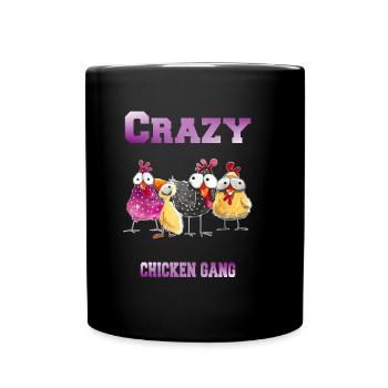 Crazy Chicken Gang - Full Colour Mug - black - Front