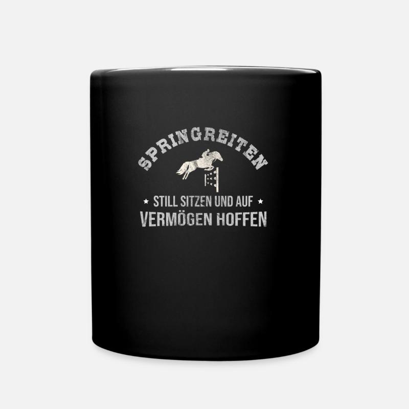 Springreiten - Tasse einfarbig - Schwarz