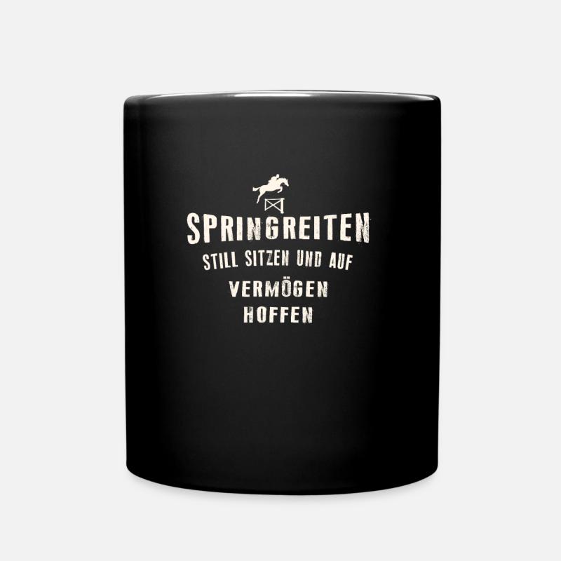 Springreiter - Tasse einfarbig - Schwarz
