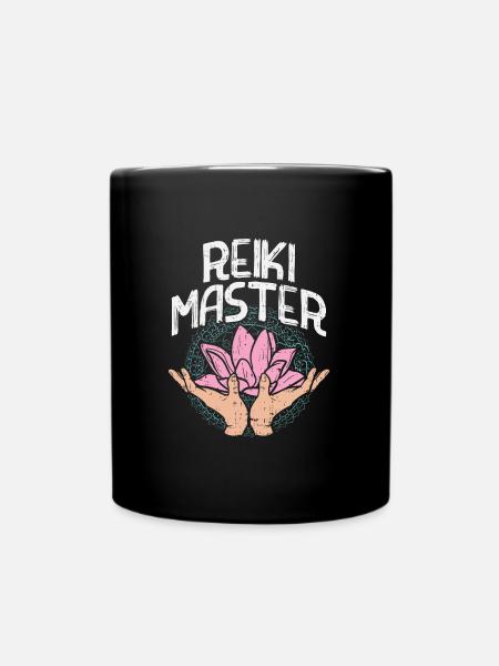 Guérison spirituelle - ReikiMeister - Fleur de Lotus - Mug uni - noir