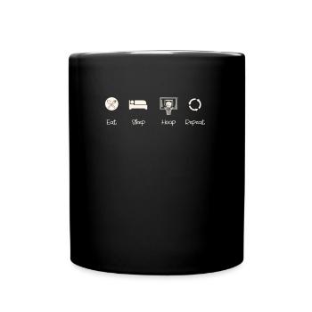 Basketball Eat Sleep Hoop Repeat - Mug uni - noir - Devant