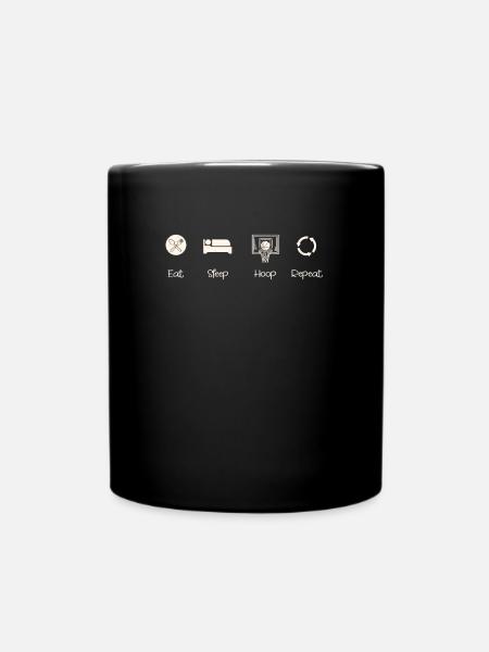 Basketball Eat Sleep Hoop Repeat - Mug uni - noir