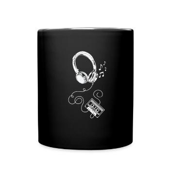 Casque et cassette - Mug uni - noir - Devant