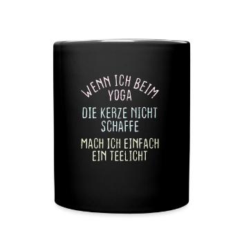 Yoga Kerze - Tasse einfarbig - Schwarz - Vorne