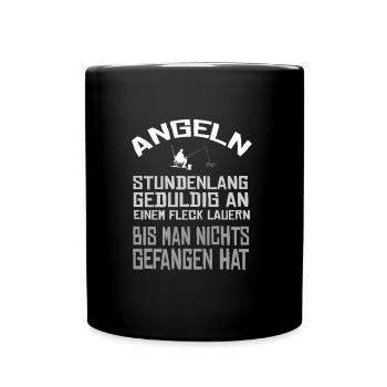 Angler Spruch - Tasse einfarbig - Schwarz - Vorne