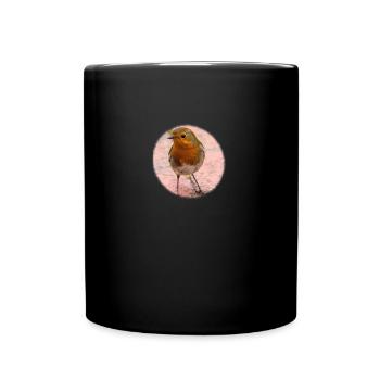 Rouge-gorge design - Mug uni - noir - Devant