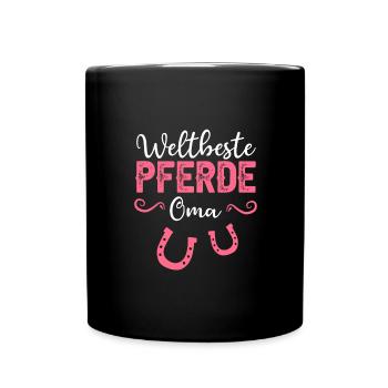 Weltbeste Pferde Oma - Tasse einfarbig - Schwarz - Vorne