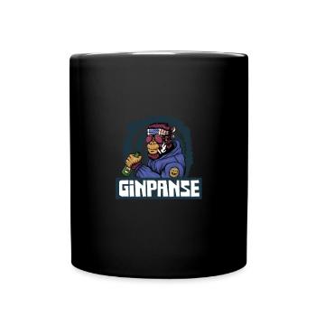Gin panse motif - cool party gin monkey - Full Colour Mug - black - Front