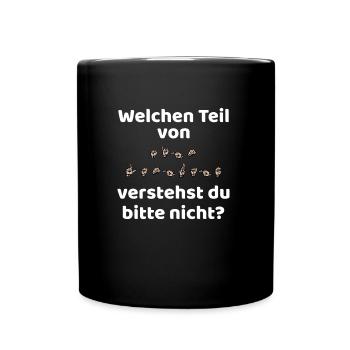 Gebärdensprache ASL American Sign Language - Tasse einfarbig - Schwarz - Vorne