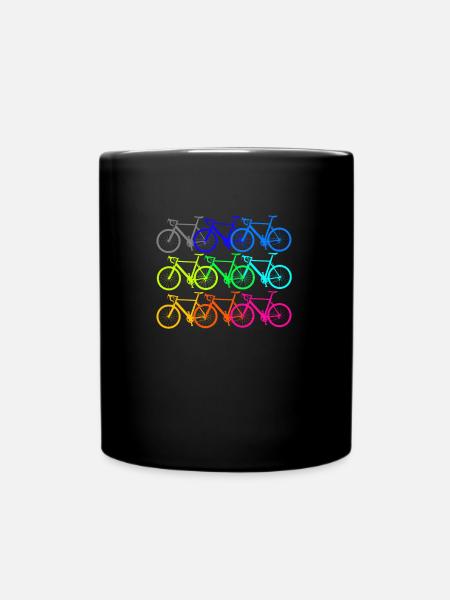 Bicycle design colorful - Full Colour Mug - black