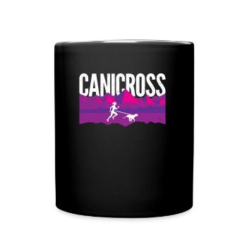 Canicross laufen mit Hund - Tasse einfarbig - Schwarz - Vorne