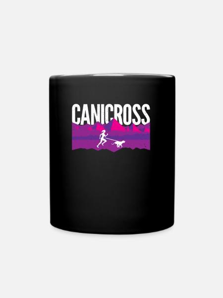 Canicross laufen mit Hund - Tasse einfarbig - Schwarz