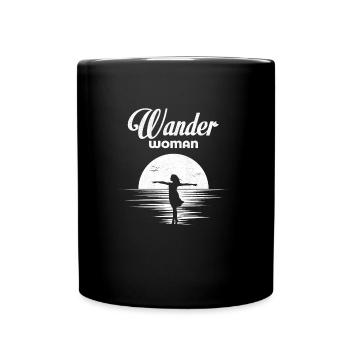 Wandern Wanderin Naturfreund Berge Natur Vintage - Tasse einfarbig - Schwarz - Vorne