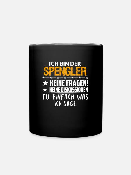 Klempner Spengler Installateur Azubi Geschenkidee - Tasse einfarbig - Schwarz