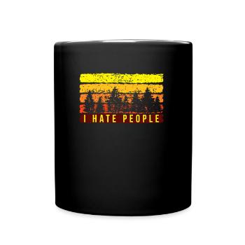 Je déteste les gens forêt bois randonnée en plein air nature - Mug uni - noir - Devant