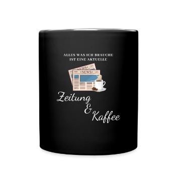 Zeitung Lesen Nachrichten Magazin Geschenk - Tasse einfarbig - Schwarz - Vorne
