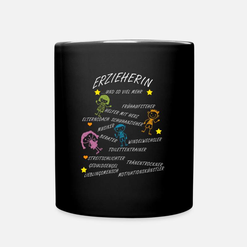 Erzieherin und so viel mehr… - Tasse einfarbig - Schwarz