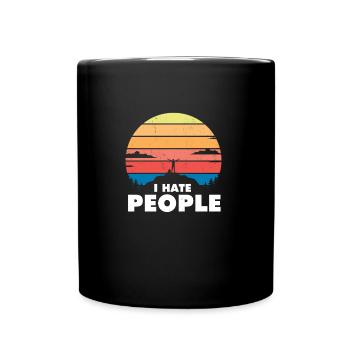 I hate people hiking hikers gift - Full Colour Mug - black - Front