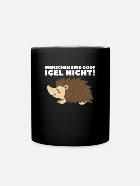 Igel Hedgehog Stacheltier Herbst Geschenk - Tasse einfarbig - Schwarz