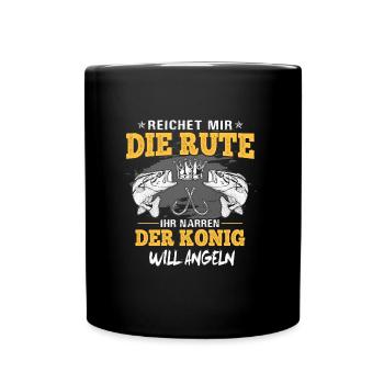 Reichet Mir Rute Angeln Angler Geschenk - Tasse einfarbig - Schwarz - Vorne