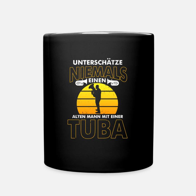 Alter Mann mit einer Tuba Tubist Tuba - Tasse einfarbig - Schwarz